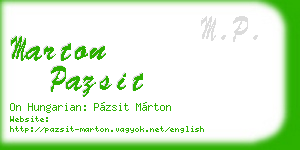 marton pazsit business card