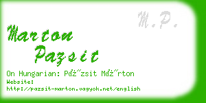 marton pazsit business card